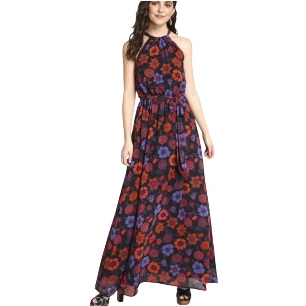 Modcloth "Illuminated Elegance" Chiffon Maxi Dress -‎ Floral